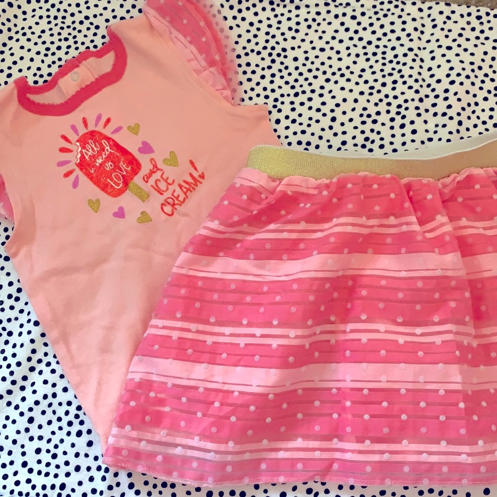 2 piece ice cream skirt set